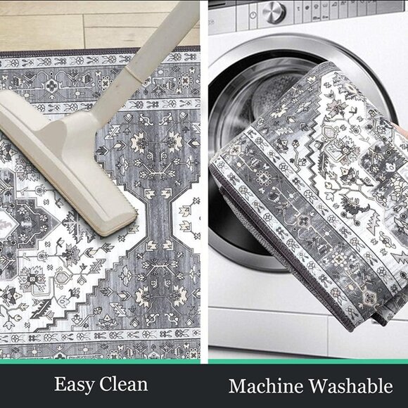 NEW Kitchen Rug Sets 3 Piece with Runner Non-Slip Kitchen Rugs and Mats Washable - Picture 5 of 6